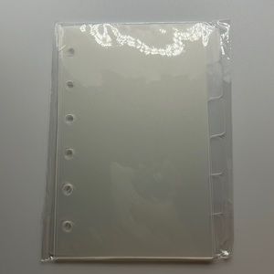 Pocket A7 size frosted divider 6-tabs for agenda planner